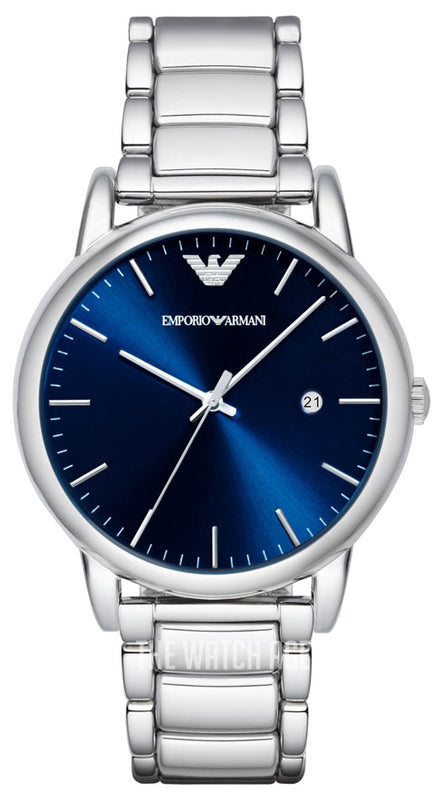 Buy Shop Emporio Armani Dress Analog Blue Dial Silver Steel Strap Watch For Men - AR8033 USA Online
