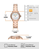 Buy Shop Emporio Armani Aira Three Hand Mother of Pearl Dial Rose Gold Steel Strap Watch For Women - AR11523 USA Online