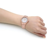 Buy Shop Emporio Armani Aira Three Hand Mother of Pearl Dial Rose Gold Steel Strap Watch For Women - AR11523 USA Online