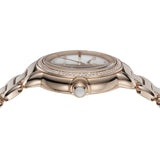 Buy Shop Emporio Armani Aira Three Hand Mother of Pearl Dial Rose Gold Steel Strap Watch For Women - AR11523 USA Online
