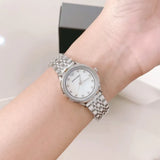 Buy Shop Emporio Armani Alpha Mother of Pearl Dial Silver Steel Strap Watch for Women - AR1803 USA Online