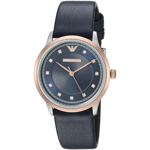 Buy Shop Emporio Armani Alpha XSmall Blue Dial Blue Leather Strap Watch for Women - AR2066 USA Online