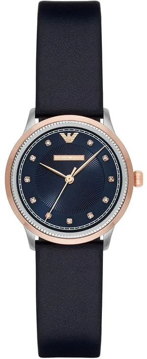 Buy Shop Emporio Armani Alpha XSmall Blue Dial Blue Leather Strap Watch for Women - AR2066 USA Online