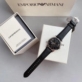 Buy Shop Emporio Armani Analog Automatic Black Dial Black Leather Strap Watch For Men - AR60040 USA Online
