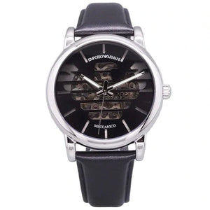 Buy Shop Emporio Armani Analog Automatic Black Dial Black Leather Strap Watch For Men - AR60040 USA Online