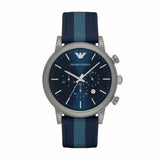 Buy Shop Emporio Armani Luigi Chronograph Quartz Blue Dial Blue Nylon Strap Watch For Men - AR1949 USA Online