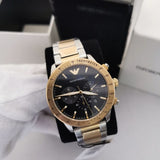 Buy Shop Emporio Armani Analog Chronograph Black Dial Two Tone Steel Strap Watch For Men - AR11521 USA Online