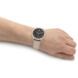 Buy Shop Emporio Armani Analog Chronograph Black Dial Two Tone Steel Strap Watch For Men - AR11521 USA Online