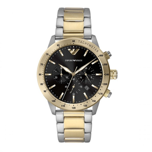 Buy Shop Emporio Armani Analog Chronograph Black Dial Two Tone Steel Strap Watch For Men - AR11521 USA Online