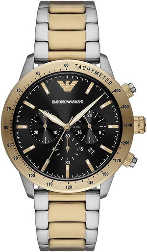 Buy Shop Emporio Armani Analog Chronograph Black Dial Two Tone Steel Strap Watch For Men - AR11521 USA Online