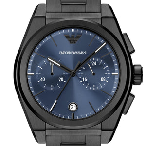 Buy Shop Emporio Armani Analog Chronograph Blue Dial Silver Steel Strap Watch For Men - AR11561 USA Online