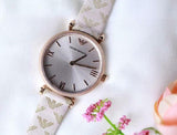 Buy Shop Emporio Armani Analog Grey Dial Pink Leather Strap Watch For Women - AR11126 USA Online