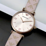 Buy Shop Emporio Armani Analog Grey Dial Pink Leather Strap Watch For Women - AR11126 USA Online