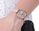 Buy Shop Emporio Armani Analog Grey Dial Pink Leather Strap Watch For Women - AR11126 USA Online