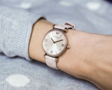 Buy Shop Emporio Armani Analog Grey Dial Pink Leather Strap Watch For Women - AR11126 USA Online
