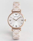 Buy Shop Emporio Armani Analog Grey Dial Pink Leather Strap Watch For Women - AR11126 USA Online