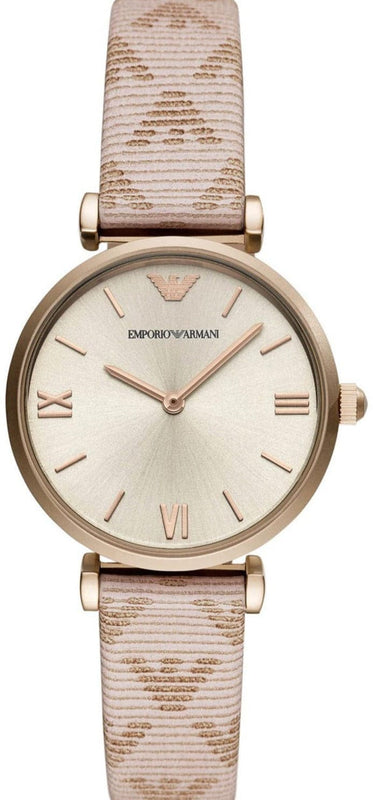 Buy Shop Emporio Armani Analog Grey Dial Pink Leather Strap Watch For Women - AR11126 USA Online