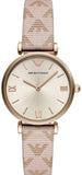 Buy Shop Emporio Armani Analog Grey Dial Pink Leather Strap Watch For Women - AR11126 USA Online