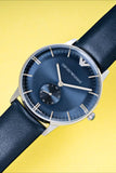 Buy Shop Emporio Armani Analog Quartz Blue Dial Blue Leather Strap Watch For Men - AR1647 USA Online