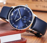 Buy Shop Emporio Armani Analog Quartz Blue Dial Blue Leather Strap Watch For Men - AR1647 USA Online