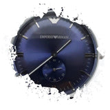 Buy Shop Emporio Armani Analog Quartz Blue Dial Blue Leather Strap Watch For Men - AR1647 USA Online