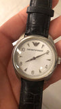 Buy Shop Emporio Armani Analog White Dial Black Leather Strap Watch For Women - AR6026 USA Online