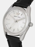 Buy Shop Emporio Armani Analog White Dial Black Leather Strap Watch For Women - AR6026 USA Online