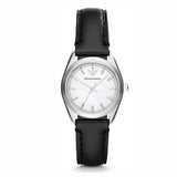Buy Shop Emporio Armani Analog White Dial Black Leather Strap Watch For Women - AR6026 USA Online
