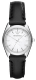 Buy Shop Emporio Armani Analog White Dial Black Leather Strap Watch For Women - AR6026 USA Online