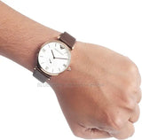 Buy Shop Emporio Armani Analog White Dial Brown Leather Strap Watch For Men - AR9042 USA Online