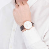 Buy Shop Emporio Armani Analog White Dial Brown Leather Strap Watch For Men - AR9042 USA Online