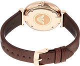 Buy Shop Emporio Armani Analog White Dial Brown Leather Strap Watch For Men - AR9042 USA Online