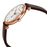 Buy Shop Emporio Armani Analog White Dial Brown Leather Strap Watch For Men - AR9042 USA Online