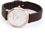 Buy Shop Emporio Armani Analog White Dial Brown Leather Strap Watch For Men - AR9042 USA Online