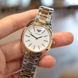 Buy Shop Emporio Armani Analog White Dial Two Tone Steel Strap Watch For Women - AR11029 USA Online