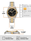 Buy Shop Emporio Armani Antonio Black Dial Two Tone Steel Strap Watch for Men - AR11715 USA Online