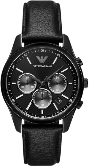 Buy Shop Emporio Armani Antonio Chronograph Black Dial Black Leather Strap Watch for Men - AR11583 USA Online