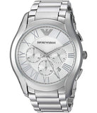 Buy Shop Emporio Armani Velente Chronograph Quartz Silver Dial Silver Steel Strap Watch For Men - AR1702 USA Online
