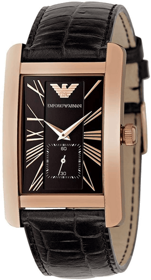 Buy Shop Emporio Armani Classic Black Dial Black Leather Strap Watch For Women - AR0169 USA Online