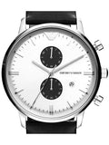 Buy Shop Emporio Armani Gianni White Dial Black Leather Strap Watch For Men - AR0385 USA Online