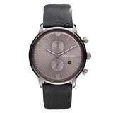 Buy Shop Emporio Armani Classic Grey Dial Grey Leather Strap Watch For Men - AR0388 USA Online