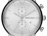 Buy Shop Emporio Armani Classic Chronograph Quartz Silver Dial Silver Mesh Bracelet Watch For Men - AR0390 USA Online