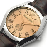Buy Shop Emporio Armani Classic Quartz Beige Dial Brown Leather Strap Watch For Men - AR0646 USA Online