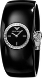 Buy Shop Emporio Armani Casual Analog Black Dial Black Leather Strap Watch For Women - AR0739 USA Online