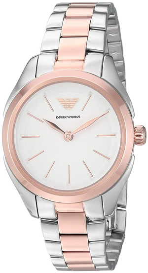 Buy Shop Emporio Armani Analog White Dial Two Tone Steel Strap Watch For Women - AR11029 USA Online