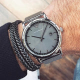Buy Shop Emporio Armani Luigi Quartz Grey Dial Silver Mesh Bracelet Watch For Men - AR11069 USA Online