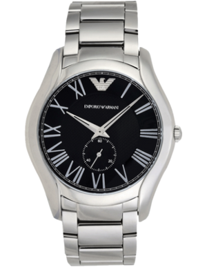 Buy Shop Emporio Armani Valente Quartz Black Dial Silver Steel Strap Watch For Men - AR11086 USA Online