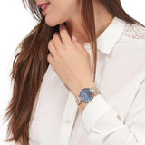 Buy Shop Emporio Armani Gianni T Bar Crystal Blue Dial Two Tone Steel Strap Watch For Women - AR11092 USA Online