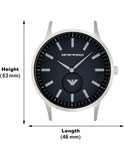 Buy Shop Emporio Armani Renato Quartz Black Dial Silver Steel Strap Watch For Men - AR11118 USA Online