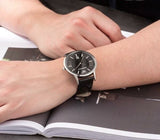 Buy Shop Emporio Armani Renato Analog Black Dial Black Leather Strap Watch For Men - AR11186 USA Online